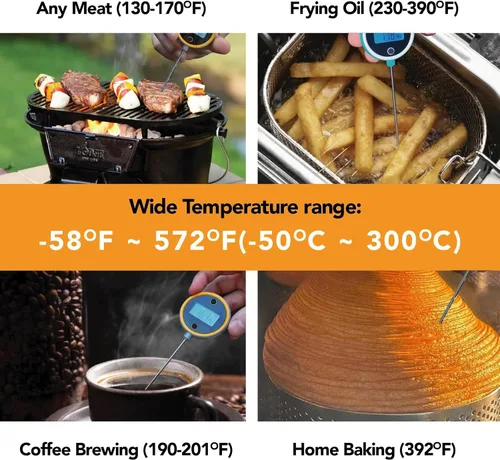 Vista 8 de Pocket Pro - Termómetro digital de lectura instantánea de 1 segundo para carne, recargable, para asar a la parrilla, alimentos, barbacoa, cocina