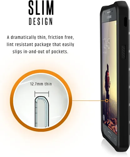 Vista 4 de URBAN ARMOR GEAR [UAG Samsung Galaxy J3 Emerge Outback Feather-Light Rugged [Negro] Funda militar probada contra caídas