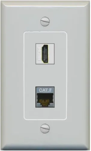 Vista 30 de RiteAV Placa de pared HDMI y Cat7 - 1 cuadrilla [negro/marfil]