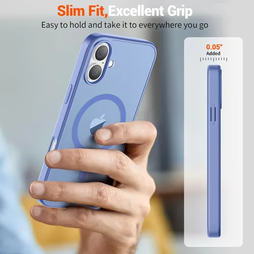 Vista 491 de SUPFINE - Funda magnética para iPhone 13 Pro Max (compatible con MagSafe), (protección contra caídas de grado militar de 10 pies), delgada, Negro