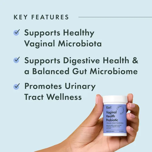 Vista 2 de Rael Probióticos para mujeres - Suplemento de equilibrio de pH con prebióticos, salud inmune vaginal (30 porciones)