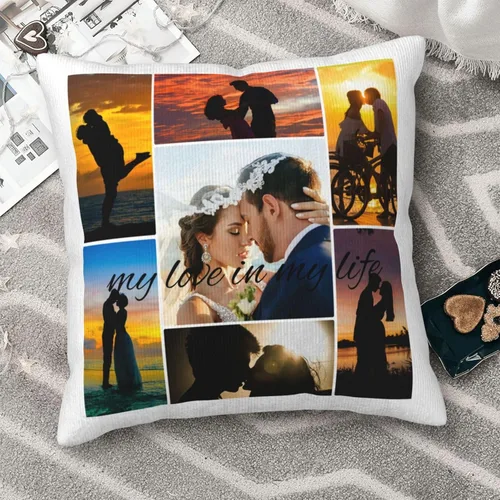 Vista 11 de Almohada personalizada con texto fotográfico, funda de almohada de pana personalizada de dos lados, recuerdo de amor personalizado para aniversario