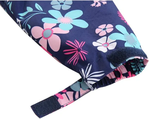 Vista 6 de M2C Chaqueta ligera y resistente al viento con forro polar floral para niñas con capucha