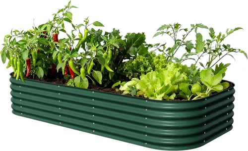Vego garden Kit de Cama de Jardín Elevada, 17" de Alto, Kit de Camas de Jardín Modulares Elevadas 10 en 1, Jardinera de Metal para Verduras, Flores,