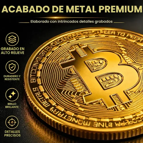 Vista 4 de Moneda de Bitcoin Edición de Coleccionista - Criptomoneda conmemorativa coleccionable en caja protectora de acrílico - Perfecta para entusiastas
