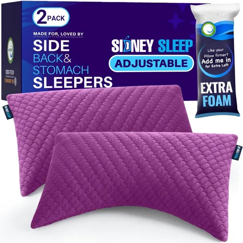 Vista 13 de Sidney Sleep Almohada para personas que duermen de lado y de espalda, comodidad para el dolor de cuello y hombros, relleno de espuma viscoelástica