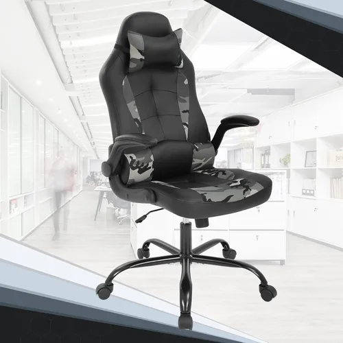 Vista 11 de Silla de computadora para videojuegos, silla de computadora de carreras, silla de oficina, silla de escritorio moderna y ajustable, silla ergonómica