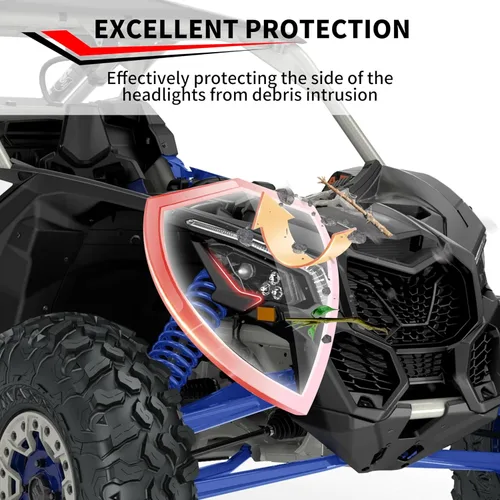 Vista 3 de Cubiertas de faros KATIMOTO para Can Am X3 2017-2024, cubiertas de faros delanteros para Can-Am Maverick X3 XDS XRS Max Turbo R 2017-2024