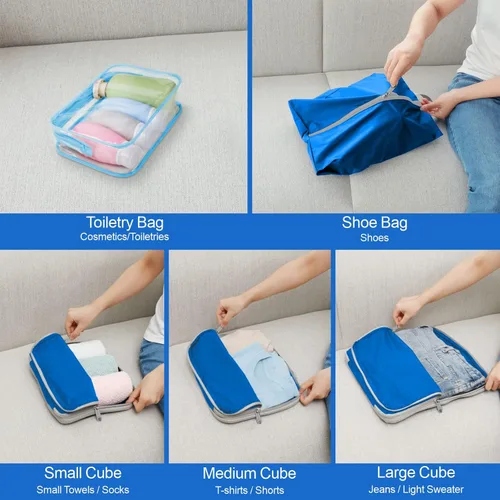 Vista 9 de Cambond Compression Packing Cubes for Suitcases - Packing Cubes for Travel Bags Luggage Organizers Travel Essentials Compression Cubes for Carry on