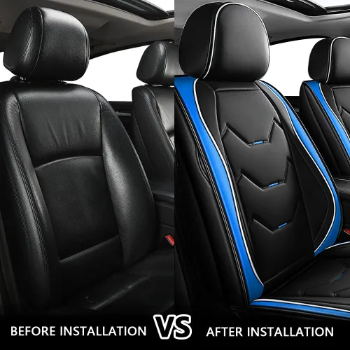 Vista 6 de Fundas de asiento de automóvil para Ford Maverick 2022-2023, fundas de asiento de cuero súper transpirables e impermeables, 2 asientos y estándar