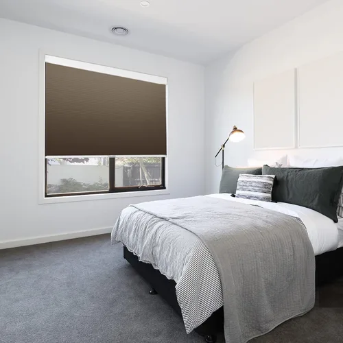 Vista 2 de Persianas celulares opacas e impermeables, sin cordones, con diseño de panal para oscurecer la habitación, persianas celulares cortadas a medida