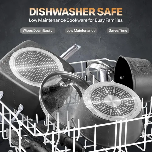 Vista 5 de Granitestone Sartenes Antiadherentes de 8 Pulgadas, Sartén Antiadherente para Freír, Sartén Anodizada Dura para Cocinar Huevos, Tortilla, Sartén