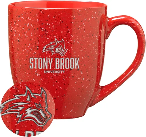 Vista 429 de Rico Industries NCAA Saint Joseph's (PA) Hawks Logo Principal Color Marrón 16 oz Logotipo del Equipo de Color Láser Grabado en Cerámica Moteada Taza