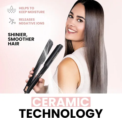 Vista 4 de ELLA BELLA® Plancha Alisadora de Cerámica para Cabello • Plancha Profesional para Alisar el Cabello • Pantalla Digital para Controlar con Precisión