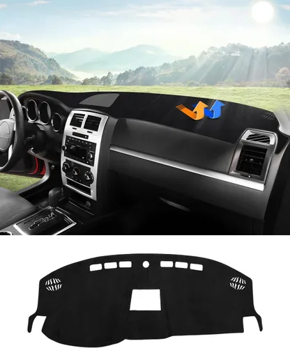 Vista 24 de Autorder Tapete de cubierta de tablero para Dodge Ram 1500 2500 3500 2019-2023 2024 2025 2026 Accesorios Cubierta de salpicadero de franela