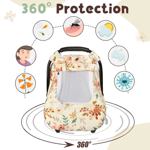 Vista 3 de TANOFAR Funda de asiento de automóvil para bebé, funda de asiento de automóvil de invierno para recién nacido, funda de asiento de automóvil