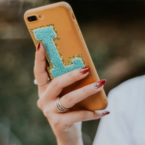 Vista 8 de 3Pcs Letter Patches Varsity Glitters Chenille,SPRT Iron on Blue Letter Patch,Alphabet Cloth Patch for Team Costume Decoration 3.1in Height S