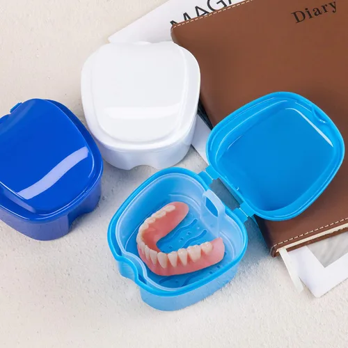 Vista 7 de Estuche fuerte para dentaduras, caja de dentaduras postizas, estuche de retención de cepillo de dentadura, vaso de dentadura para baño, contenedor