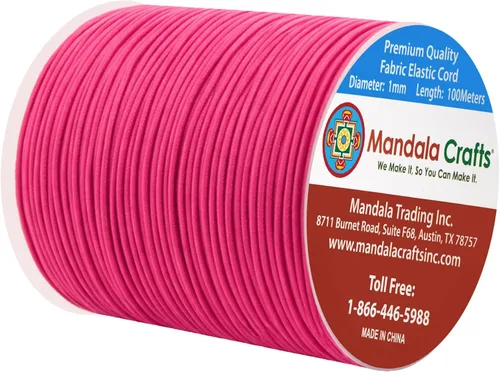 Vista 189 de Mandala Crafts Cordón elástico aguamarina de 0.039 in para la fabricación de joyas – 109 yardas de cordón elástico redondo cuerdas elásticas