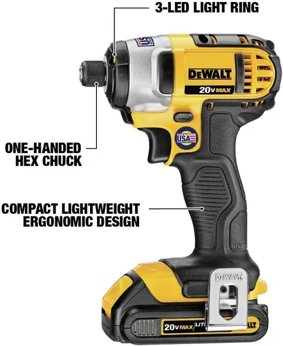 Vista 3 de DeWalt DCF885C1 - Kit de atornillador de impacto 20V máx, 1/4 pulgadas