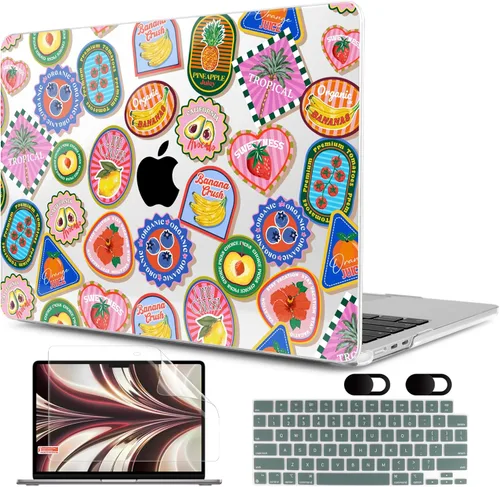 Vista 18 de MEEgoodo Funda para MacBook Air M5/M4/M3/M2 de 13.6 pulgadas 2026 2025 2024 2022, compatible con los modelos A3449/A3240/A3113/A2681, funda