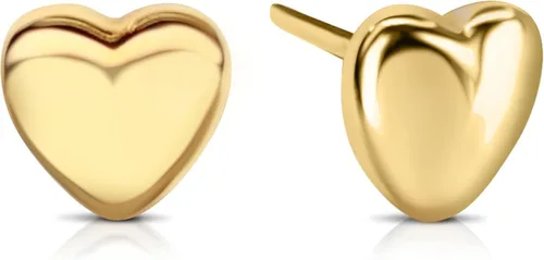 Satinski Solid 14K 18K Gold Earrings Studs for Women Girls 6mm Love Heart Shaped Hypoallergenic 100 Real Yellow Gold Stud Earrings Set