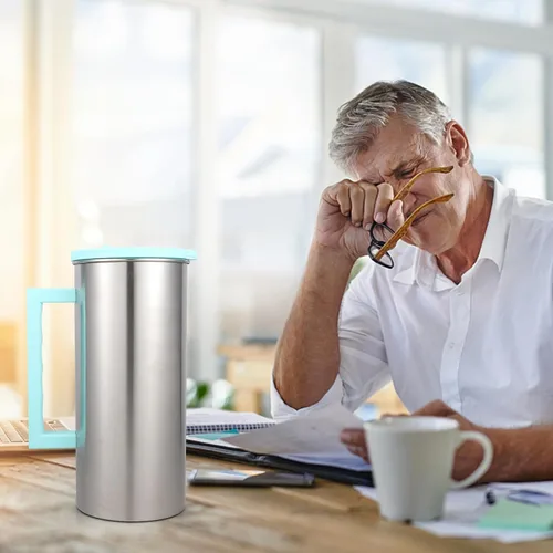 Vista 6 de Cabilock Jarra de acero inoxidable de 60.8 onzas con tapa, jarra de acero inoxidable de gran capacidad, jarra de agua aislada para mantener bebidas