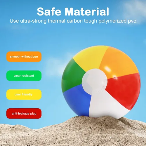 Vista 3 de 16'' Beach Balls for Kids - 3 Pack Beach Ball Bulk Inflatable Pool Beach Balls Bulk Hawaiian Tropical Theme Party Decorations Favors Supplies