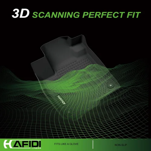 Vista 3 de HAFIDI® - Tapetes para auto con almacenamiento debajo del asiento, para todo clima, antideslizantes, de elastómero termoplástico, para la primera