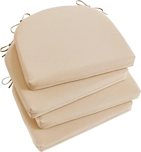 Basic Beyond Juego de 4 cojines para sillas de exterior, cojines de exterior para muebles de patio, cojines resistentes al agua para sillas de patio