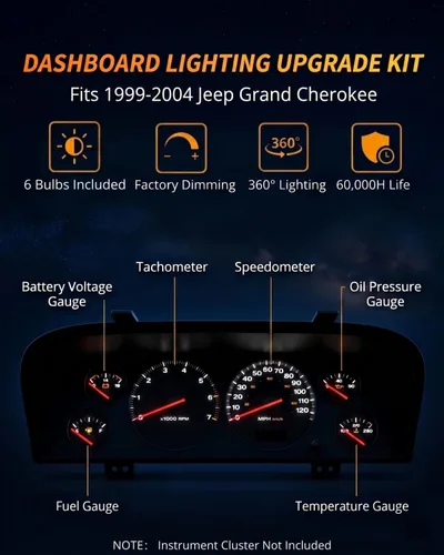Vista 3 de WLJH - Paquete de 6 bombillas LED para salpicadero, súper brillantes, azules, de gran aspecto, para panel de instrumentos, grupo de luces