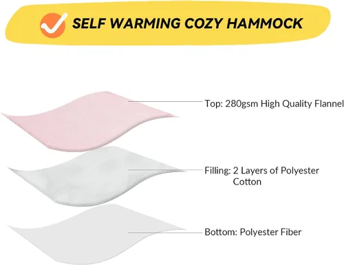 Vista 4 de Patas Lague Hamaca para gatos y perros, cama elevada para perros pequeños, de franela, forro polar de madera, para gatos, mascotas, conejos, camas