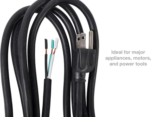 Vista 3 de Bergen Industries Inc PS913163 Cable para aparatos y herramientas eléctricas de 3 cables, 9 pies, 16 AWG, 13A/125V CA, 1625w, negro