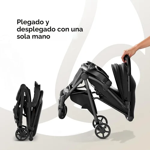 Vista 4 de Mompush Lithe V2 - Cochecito de viaje ligero, compacto y plegable con bolsa de viaje, cochecito plegable con una sola mano, bandeja para aperitivos