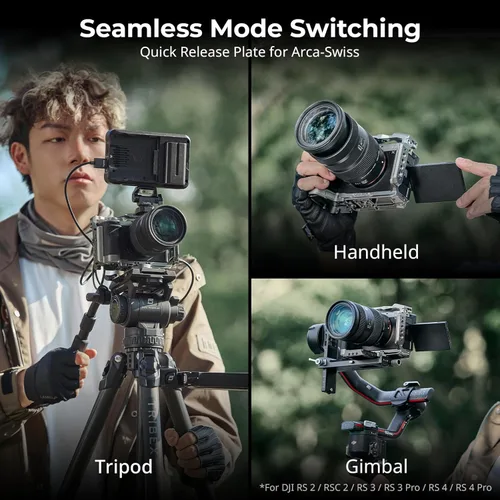 Vista 7 de Kit de Jaula de Cámara de Liberación Rápida SmallRig HawkLock para Sony A7C II/ A7CR con Empuñadura de Silicona Integrada, Jaula Completa de Acceso