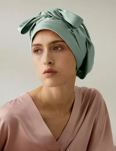 Vista 2 de LilySilk Gorro de dormir de seda de morera 100% pura para mujer, para dormir y cuidar el cabello, banda nocturna