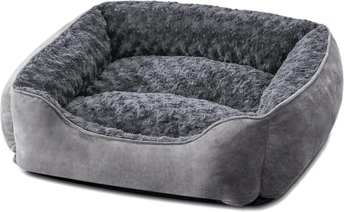 Vista 21 de JOEJOY - Cama rectangular para perro grande, mediano, pequeño, cachorro, sofá cama ortopédico lavable, suave, transpirable, duradera, calmante, Beige