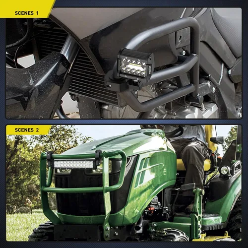 Vista 7 de Nilight 90023B - Juego de 2 soportes de montaje (estándar) con luz LED todoterreno vertical, abrazadera de tubo de barra vertical, soporte