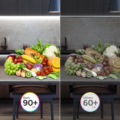 Vista 6 de HOUHUI Tira de luces LED blancas de 65.6 pies, 6500 K, tira de luz LED blanca que fluye de agua corriente con panel táctil, control inalámbrico, 28