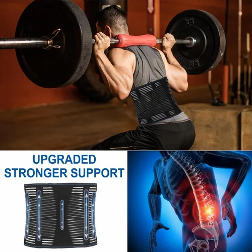 Vista 4 de Mercase Soporte de espalda para dolor de espalda baja, soporte lumbar, alivio del dolor de espalda, hernia de disco, ciática, cinturón de apoyo
