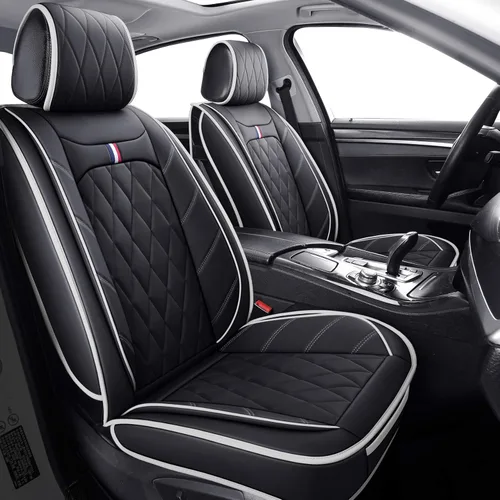 Vista 14 de Fundas para asientos delanteros de capitán, impermeables de piel universal, compatibles con Honda Civic CRV, Toyota 4Runner, Corolla, Pilot, Rogue