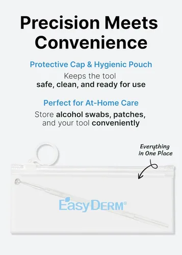 Vista 7 de EasyDerm - Juego de parches coreanos para espinillas en 4 pasos + extractor de doble punta 2 en 1, para un cuidado completo de la piel