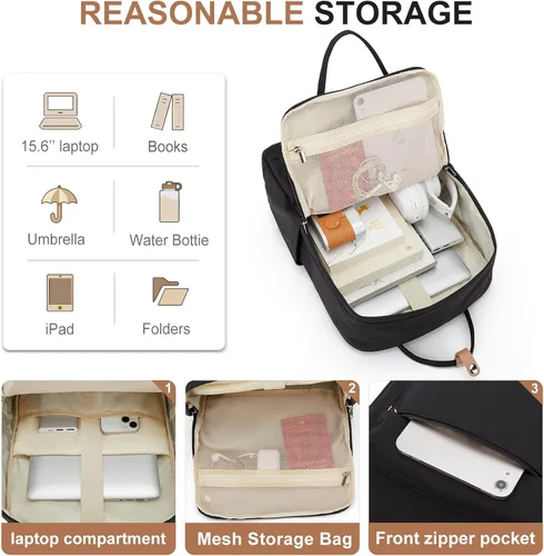 Vista 4 de backpack for men women, a1-Negro, Classic