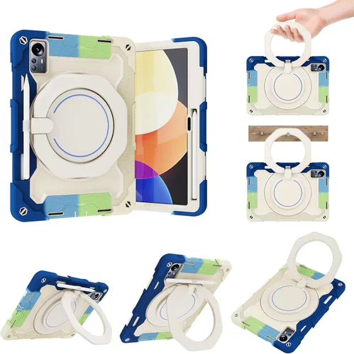 Vista 10 de Funda de silicona para tablet Xiaomi Mi Pad 5 Pro de 12.4 pulgadas, a prueba de golpes con soporte para lápices, correa para el hombro, soporte