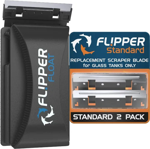 Flipper Cleaner Float - Limpiador magnético flotante 2 en 1 de vidrio para acuario, herramientas de limpieza de acuarios y cuchillas de repuesto