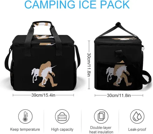 Vista 2 de Bigfoot - Bolsa térmica térmica de unicornio con aislamiento, impermeable, bolsa de mano para acampar y viajar