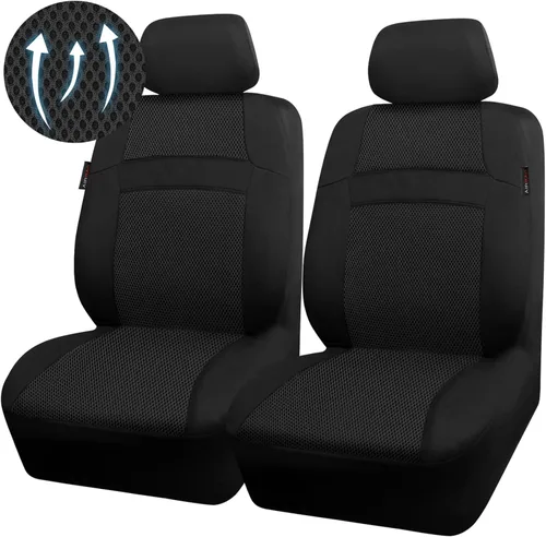 Vista 16 de CAR PASS Juego de fundas de asiento completas, Funda de asiento de malla de aire 3D con esponja compuesta de 5 mm en el interior, compatible