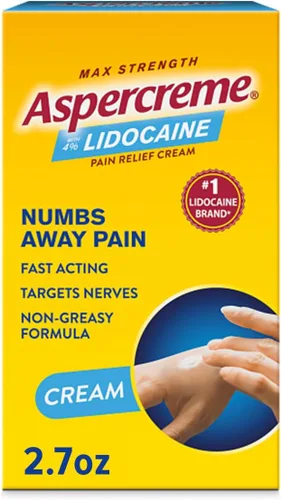 Aspercreme La crema para aliviar el dolor de lidocaína alivia los nervios agravados, analgésico tópico analgésico con lidocaína máxima fuerza al 4%