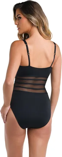 Vista 2 de La Blanca Traje de baño de una pieza de malla estándar Island Goddess sobre el hombro para mujer