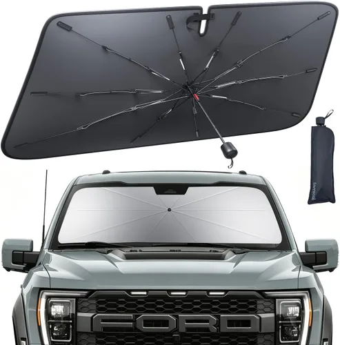 Vista 11 de Tesla Model 3/Y Windshield Sunshade - 2026 Foldable Car Windshield Sun Shade Umbrella, 5-Layer UV Block, 10-Rib Frame, for Tesla Model 3/Y